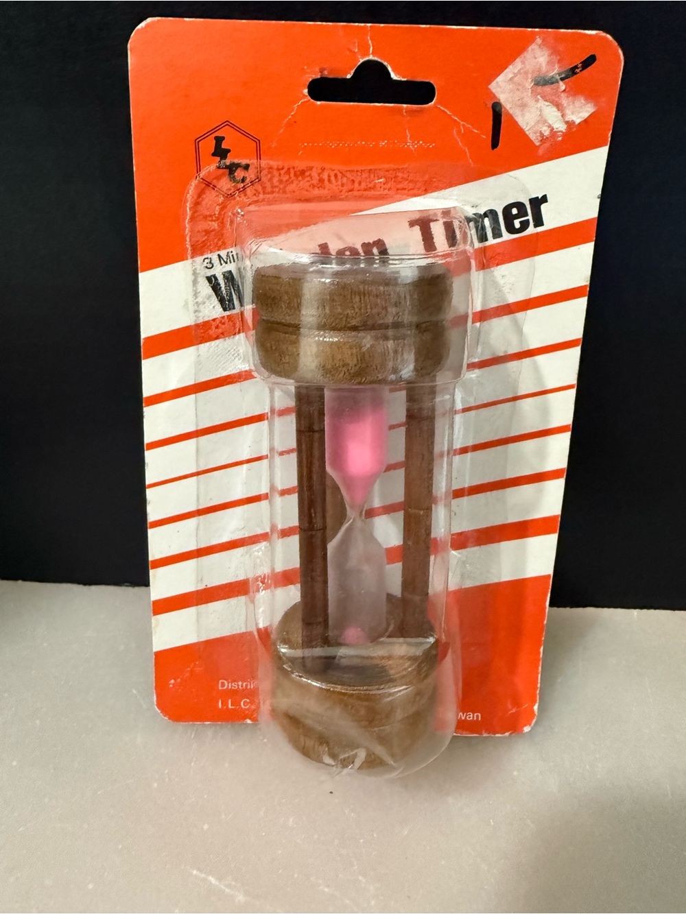 Vintage Wooden 3 Minute Egg Timer Pink Sand NEW